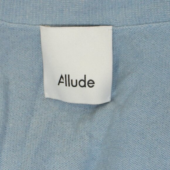 Allude Light blue v-neck button up long sleeves ribbed hem and cuffs size Small - Picture 5 of 9